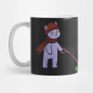 purple cat frog illustration Mug